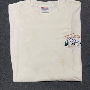 Hanes White Long Sleeve Tee